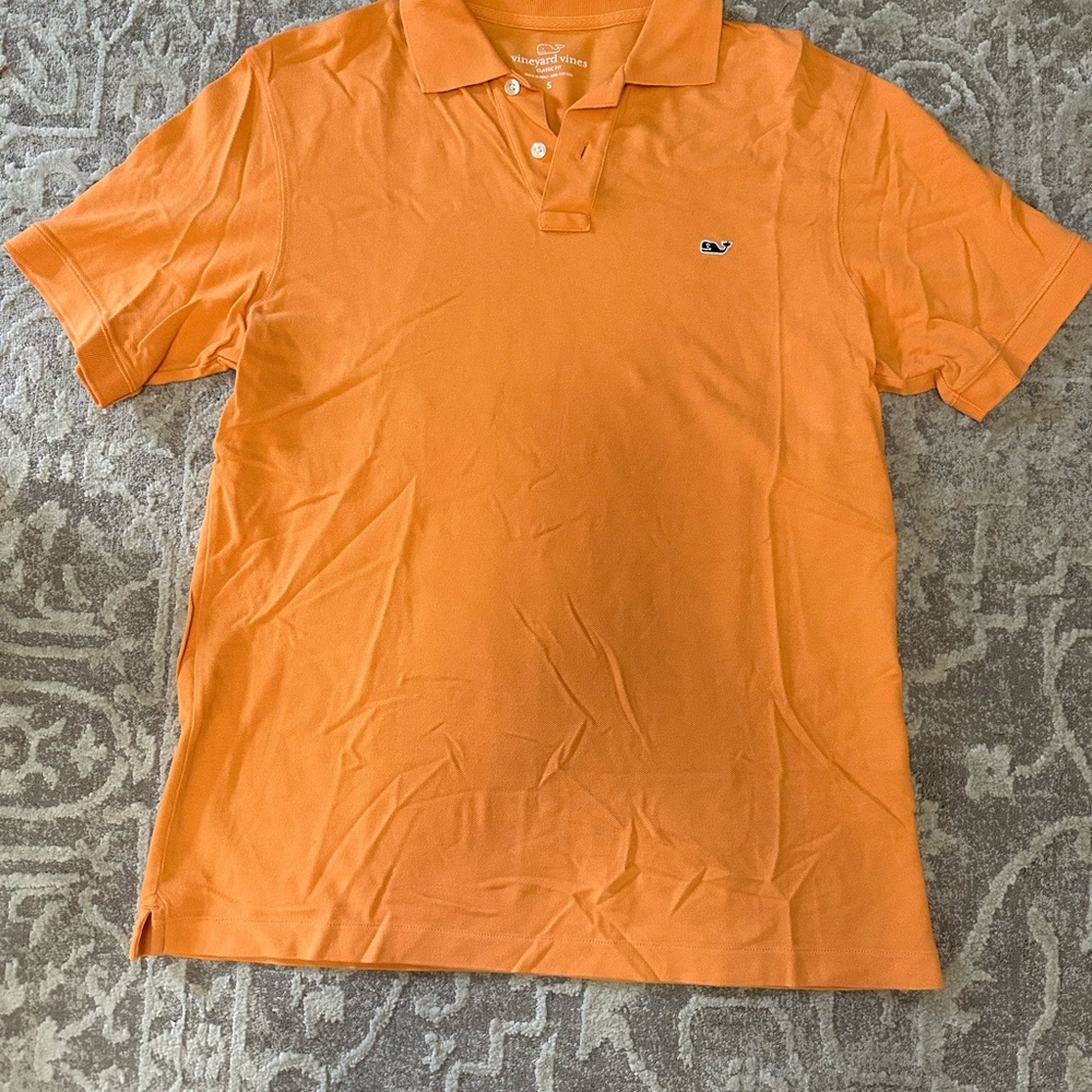 Men's Orange Vineyard Vines Polo Shirt